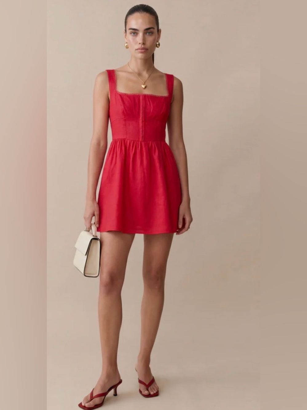 o.p.t Linen Mini Dress